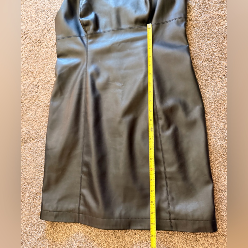 NWT Anthropologie Maeve Faux leather Mini Dress Black Medium - Picture 9 of 10